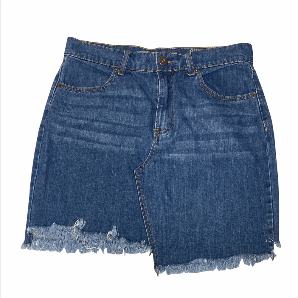 Sk21 Forever 21 Blue Jean Raw Hem Skirt Size 28